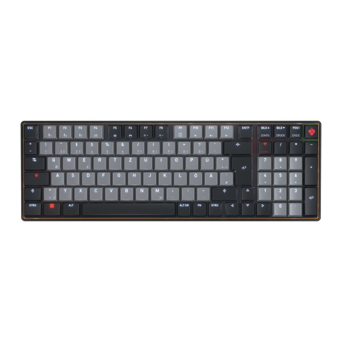 CHERRY KW550 MX LP Wireless Tastatur DE MX rot TKL 96% sw
