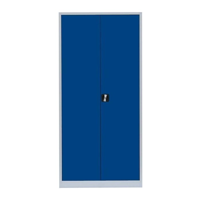 LÜLLMANN Stahlschrank 530341 enzianblau, lichtgrau 4 Fachböden 92,5 x 42,2 x 195,0 cm, aufgebaut, 1 St.