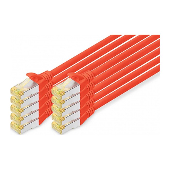 DIGITUS RJ45-Stecker/RJ-45 Stecker Netzwerkkabel DK-1644-A-010-R-10 1,0 m rot, 10 St.