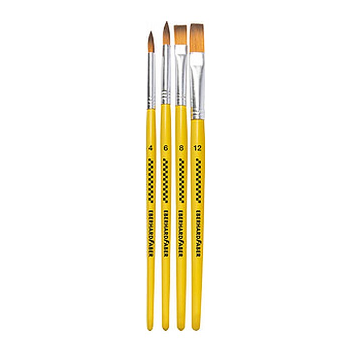 EBERHARD FABER Pinsel-Set Größe 4, 6, 8, 12, 4-teilig