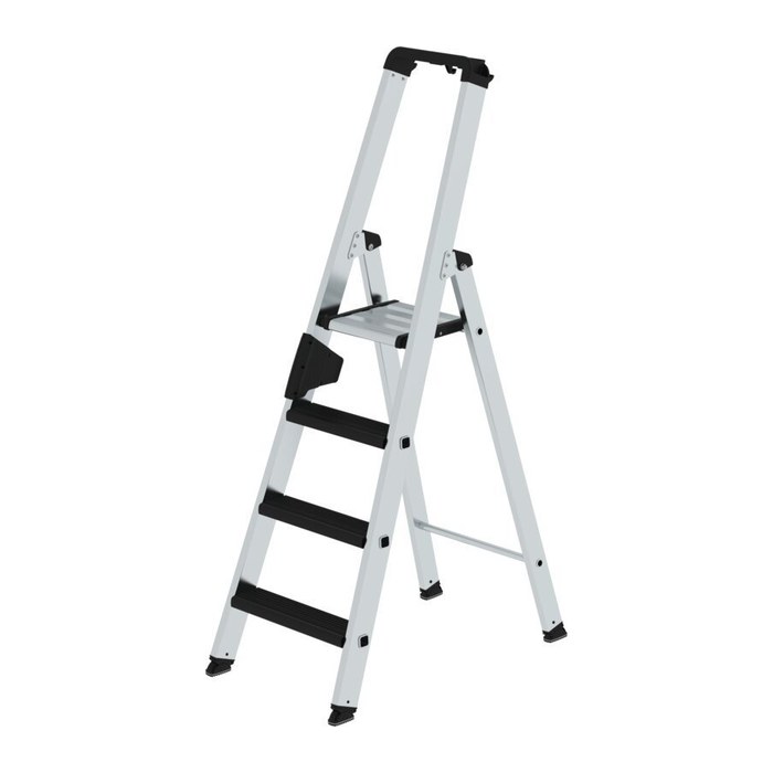 MUNK Stehleiter einseitig 42104 silber 4 Stufen, H: 158,0 cm