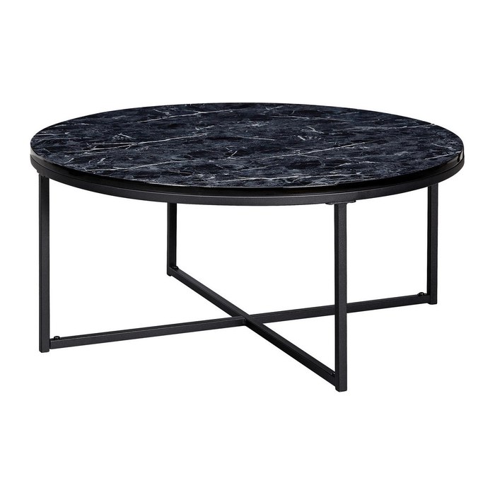 WOHNLING Couchtisch rund MDF-Platte marmor 80,0 x 80,0 x 36,0 cm, 1 St.