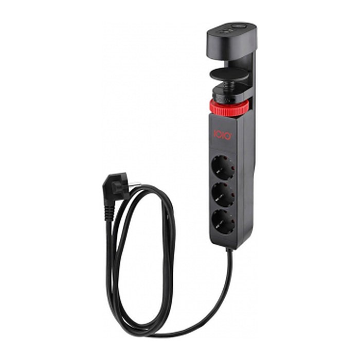 IOIO SL 3000 3-fach Tischsteckdose 1,5 m schwarz mit USB-Buchse