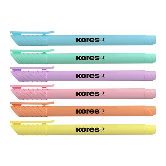 Kores® Highliner Pastell Textmarker farbsortiert, 6 St.