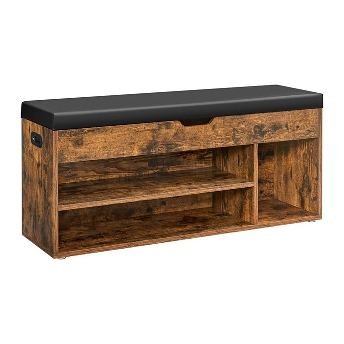 VASAGLE Schuhbank LHS130B01 vintagebraun, schwarz Holz 100,0 cm