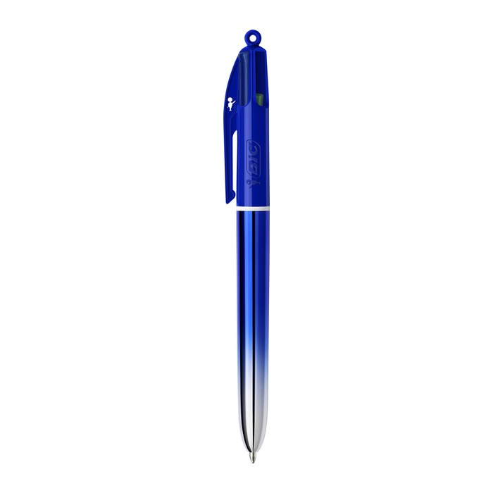 BIC 4-Farben-Kugelschreiber 4-Colours Smooth Gradient metallic blau, Schreibfarbe: schwarz, blau, rot, grün, 1 St.
