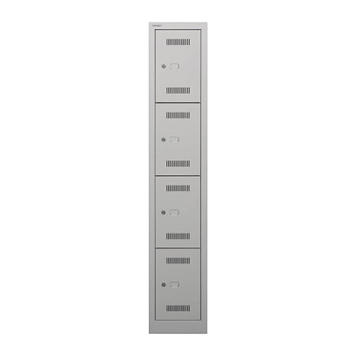 BISLEY Schließfachschrank MonoBloc ML03S4 lichtgrau ML03S4645, 4 Schließfächer 32,2 x 50,0 x 170,0 cm
