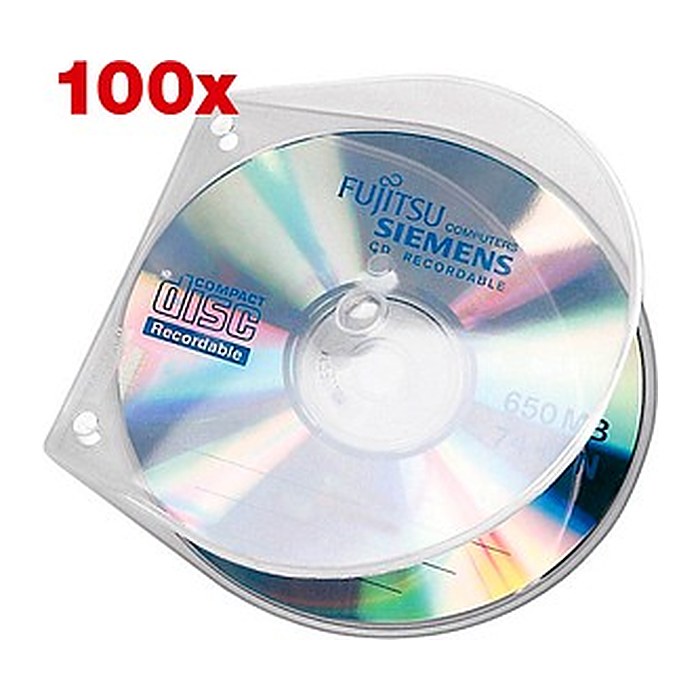 VELOFLEX 1er CD-/DVD-Hüllen VELOBOX transparent, 100 St.