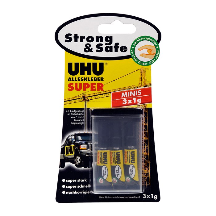 UHU SUPER Mini's Alleskleber 1,0 g, 3 St.