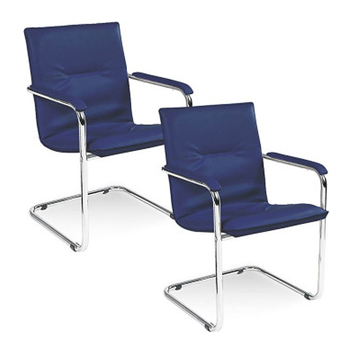 Nowy Styl Besucherstühle Rumba RUMBA CR SP06 blau Leder, 2 St.