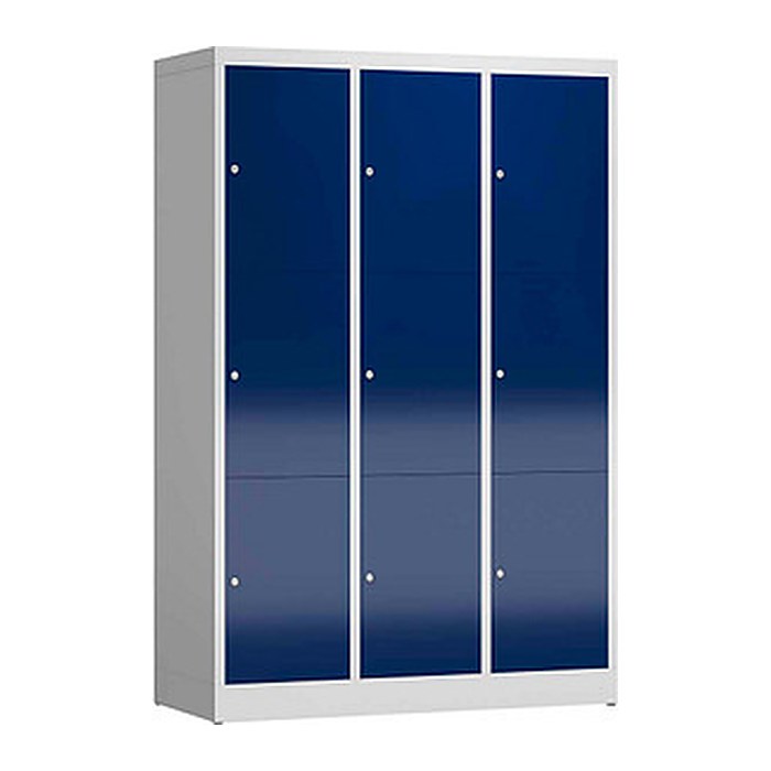 ClassiX Schließfachschrank enzianblau, lichtgrau X-523331, 9 Schließfächer 118,5 x 50,0 x 180,0 cm