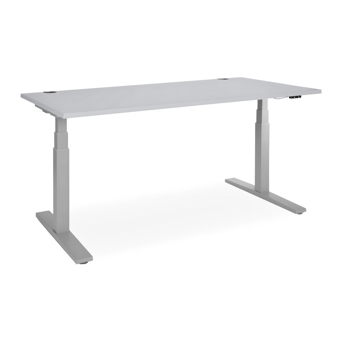 Elektrisch höhenverstellbarer Schreibtisch – Gestell Grau (2000 x 1000 mm, Platte Grau)