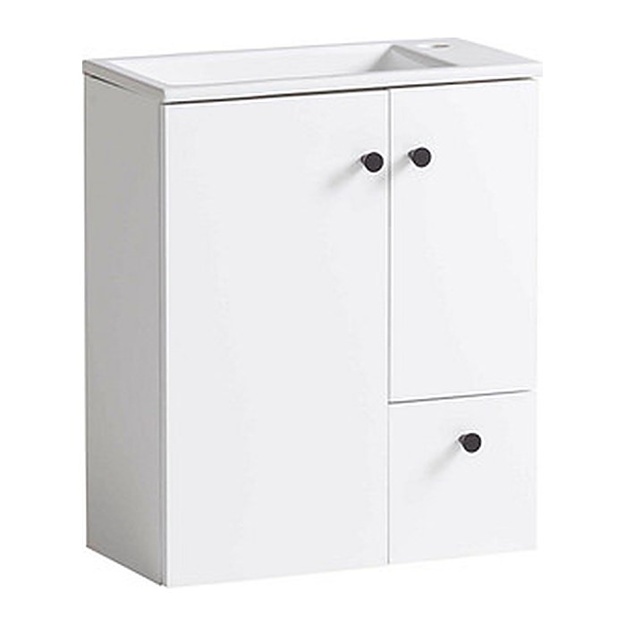 MÖBELPARTNER Waschbecken mit Unterschrank Lugo 157396 weiß 70,7 x 17,0 x 76,8 cm