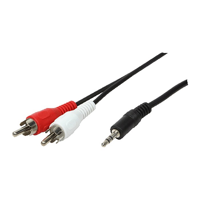 Logilink Audiokabel 1x 3,5mm -> 2x Cinch St/St 5.00m bk