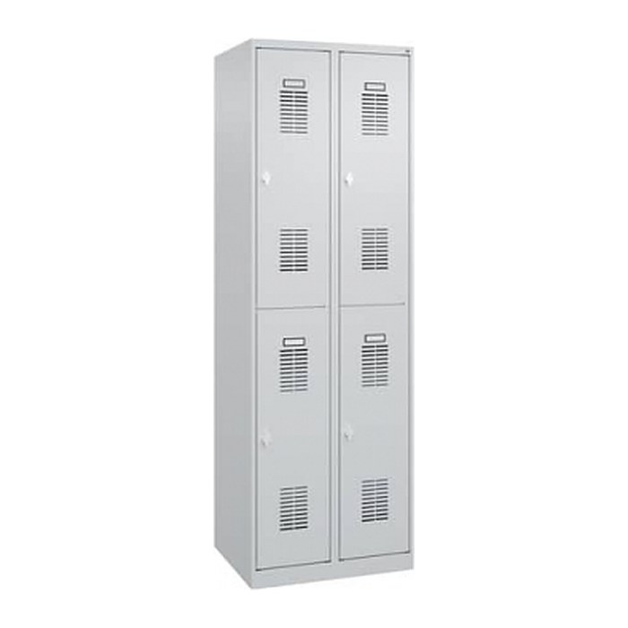 CP Spinde Basic Plus lichtgrau 088355-20 S10002, 4 Schließfächer 60,0 x 50,0 x 185,0 cm