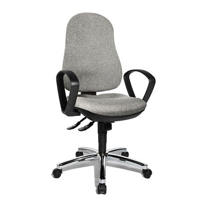 Topstar Bürostuhl Syncro Steel, 8929 G23 Stoff grau, Gestell chrom