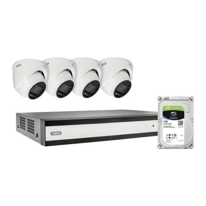 ABUS Analog-Video-Set: 4 Mini-Dome-Kameras + NVR TVVR33803
