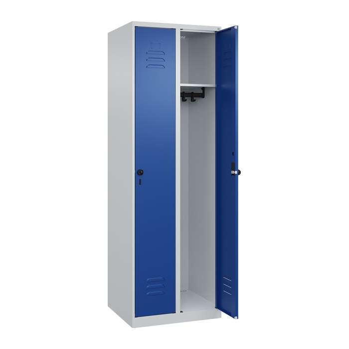 CP Spind Classic Plus lichtgrau, enzianblau 080000-20 S10004, 2 Schließfächer 60,0 x 50,0 x 185,0 cm
