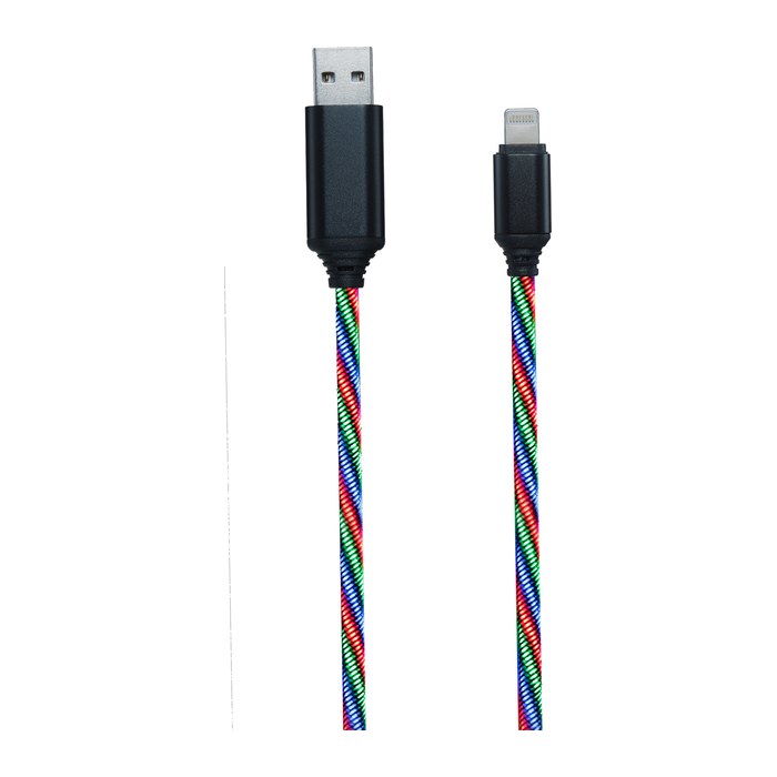 2GO USB Datenkabel "Tricolor" LED-Beleuchtung Lightning 1m