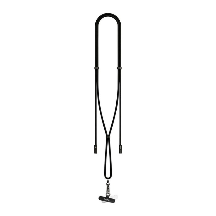 Aqiila® LANYARD Handykette Ladekabel schwarz, Kabellänge: 0,3 - 1,5 m, 30 Watt