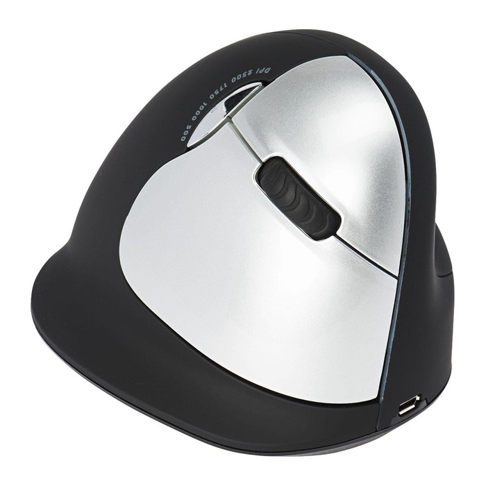 r-go HE Ergo Vertical Mouse Größe L rechts Maus ergonomisch kabellos schwarz, silber