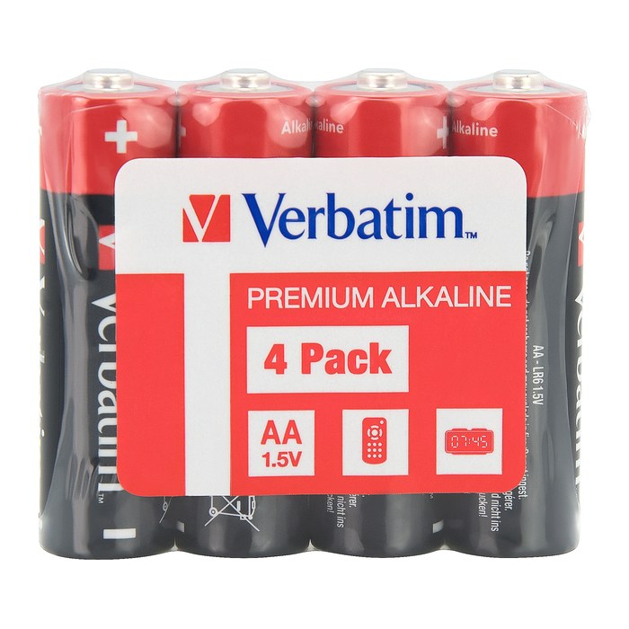 Verbatim Batterien AA Alkaline LR6 4er Pack