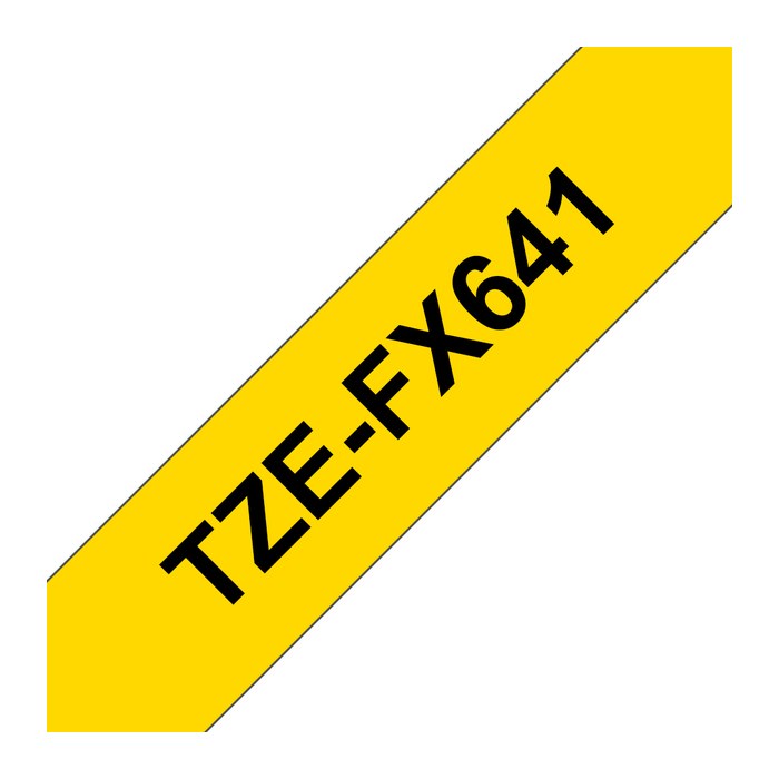 brother Schriftband TZe-FX641 TZEFX641, 18 mm, schwarz auf gelb, 1 St.