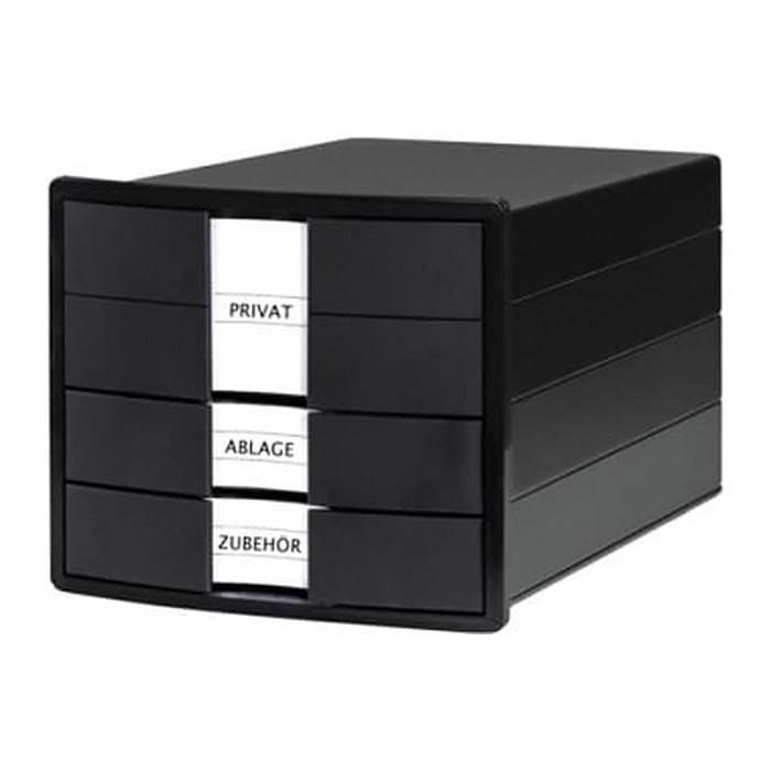 HAN Schubladenbox IMPULS schwarz 1017-13D, DIN A4 mit 3 Schubladen, 1 St.