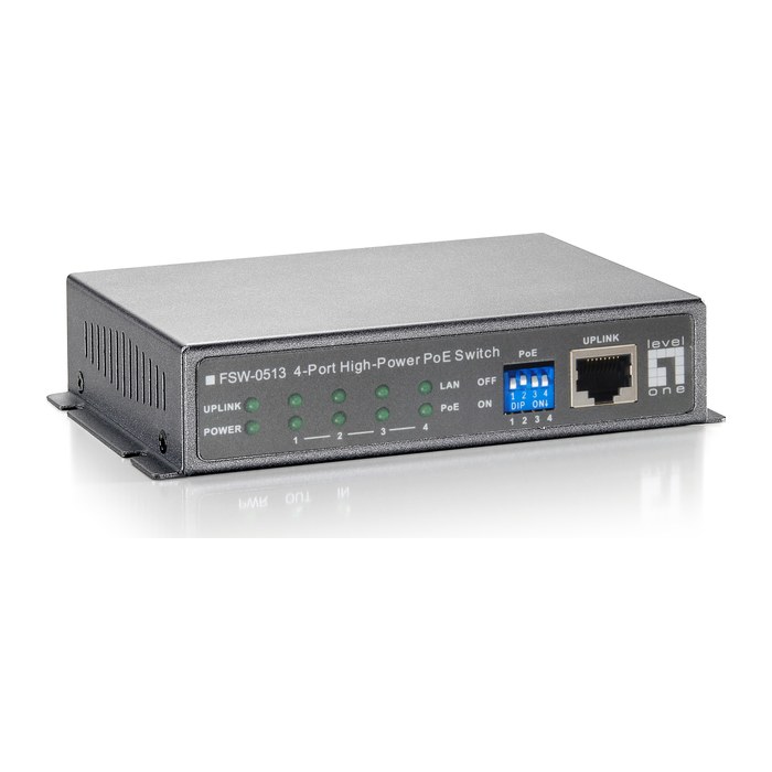 LevelOne PoE+Switch 4xFE PoE 120W Metall
