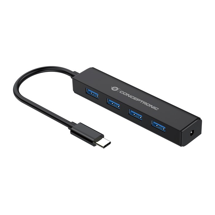 CONCEPTRONIC 4-Port Hub USB-C3.2Gen1->4xA3.0 o.Netz. sw