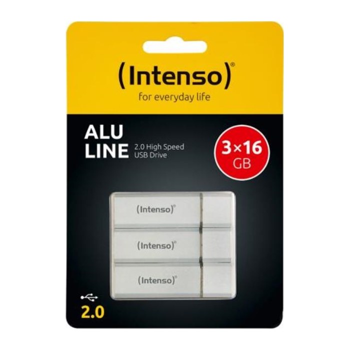 Intenso USB-Sticks Alu Line silber 16 GB, 3 St.