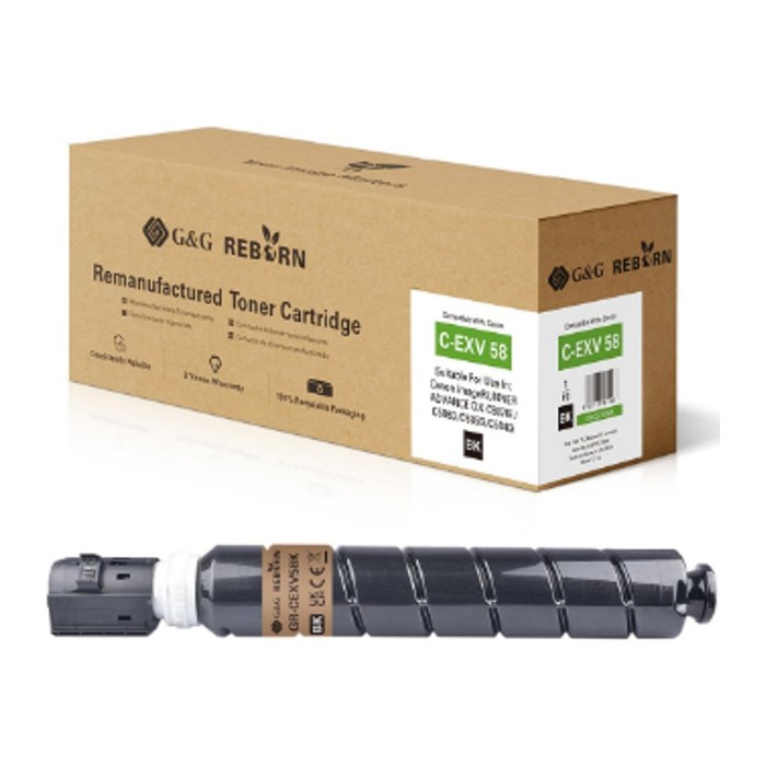 G&G Reborn-Toner kompatibel mit Canon C-EXV58 (3763C002) BK