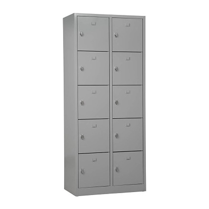 Gürkan Schließfachschrank lichtgrau 106957, 10 Schließfächer 80,0 x 45,0 x 190,0 cm