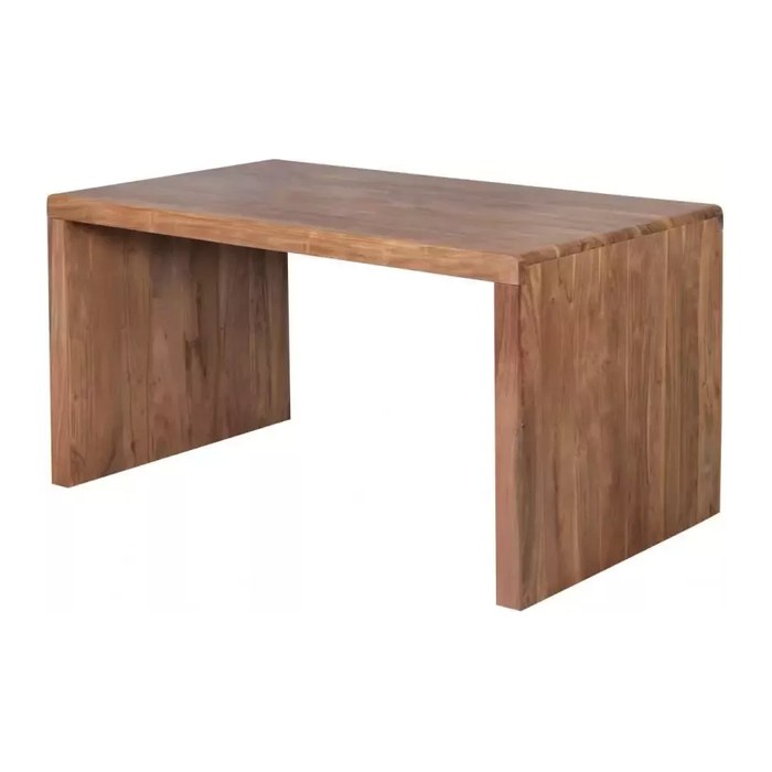 WOHNLING Schreibtisch akazie rechteckig, Wangen-Gestell braun 140,0 x 80,0 cm