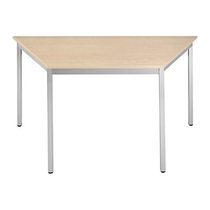 SODEMATUB Mehrzwecktisch ahorn, alu halbrund, Vierkantrohr alu, 140,0 x 70,0 x 74,0 cm