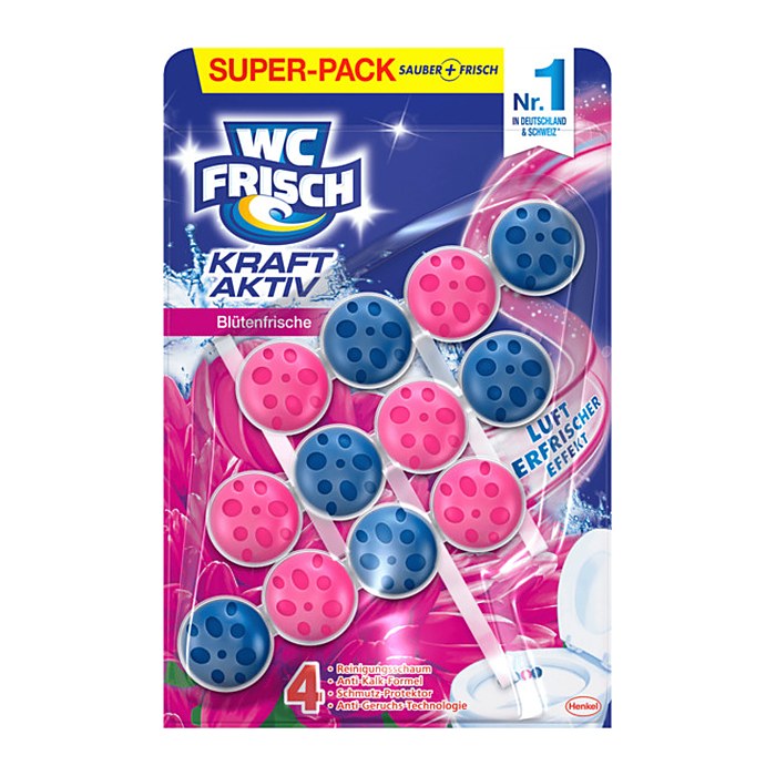 WC FRISCH KRAFT AKTIV WC-Duftspüler Blütenfrische, 3x 50,0 g
