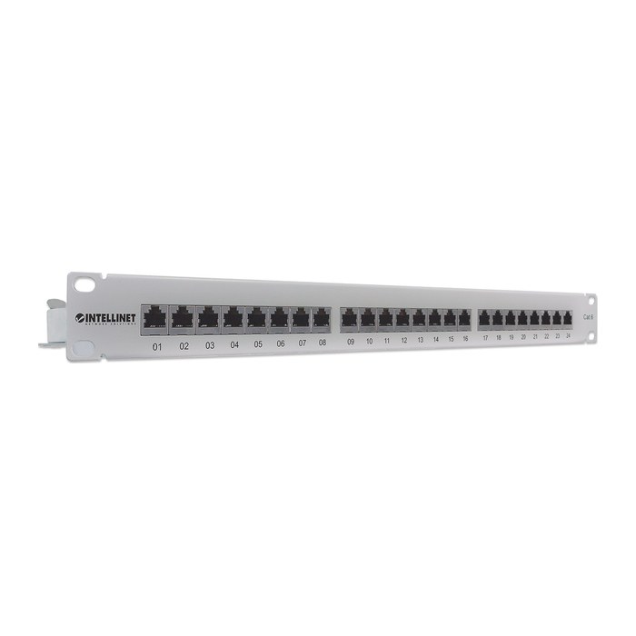 INTELLINET Patchpanel 1HE 24-Port Cat6 FTP grau