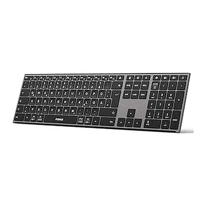 inateck Keyboard, ergonomic design, QWERTZ grau