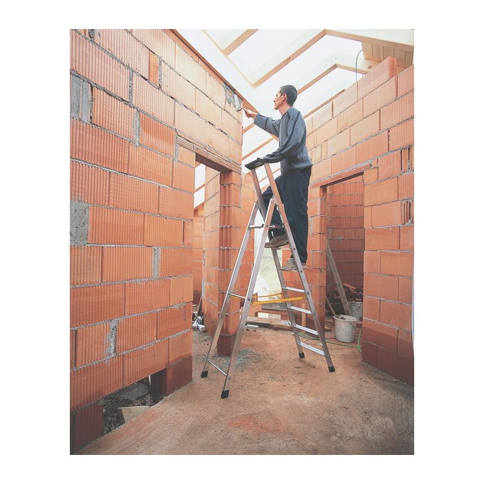 ZARGES Stehleiter einseitig Nova S silber 3 Stufen, H: 134,0 cm