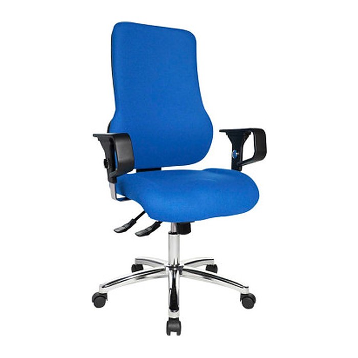 Topstar Bürostuhl Sitness 55, SD69X L56 Stoff blau, Gestell chrom