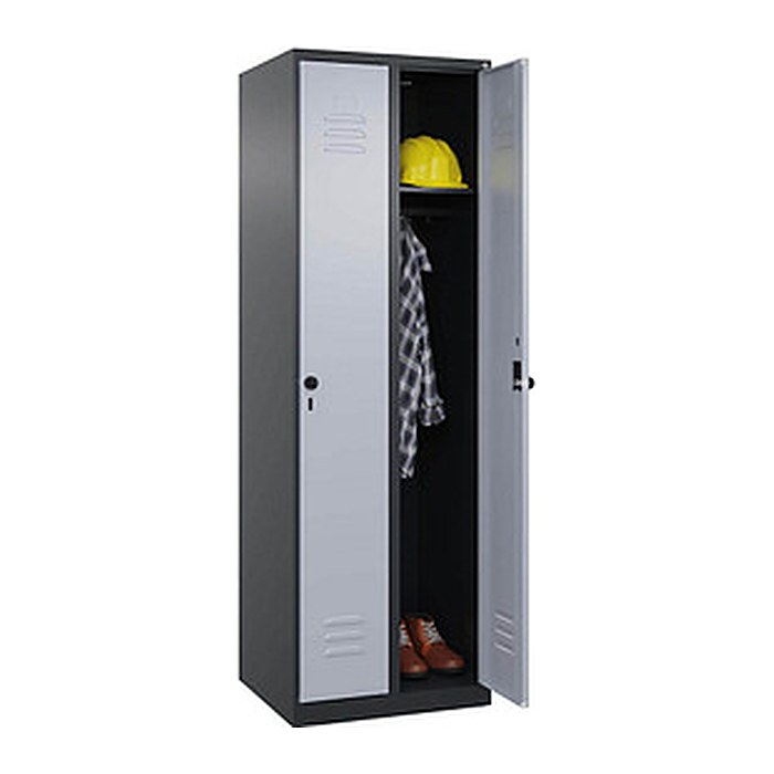 CP Spind Classic Plus schwarzgrau, weißaluminium 080000-20 S10111, 2 Schließfächer 90,0 x 50,0 x 185,0 cm