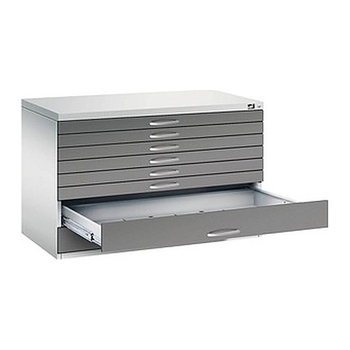 CP 7100 Planschrank lichtgrau, stahlgrau 8 Schubladen 110,0 x 76,5 x 76,0 cm, 1 St.