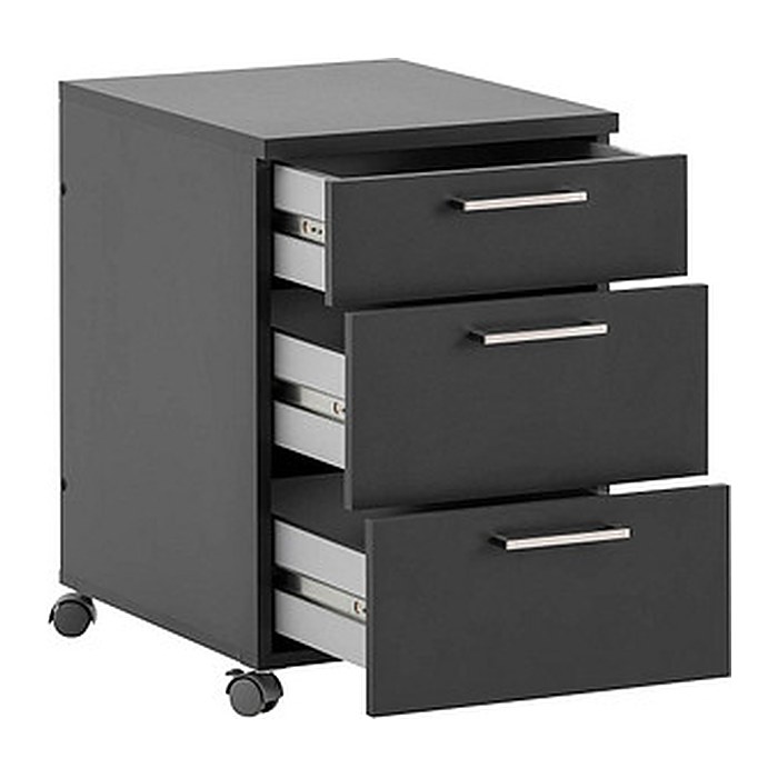 MÖBELPARTNER Rollcontainer anthrazit 3 Auszüge 41,0 x 49,6 x 60,0 cm