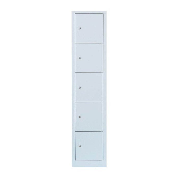 LÜLLMANN Schließfachschrank lichtgrau 523910, 5 Schließfächer 41,5 x 50,0 x 190,0 cm