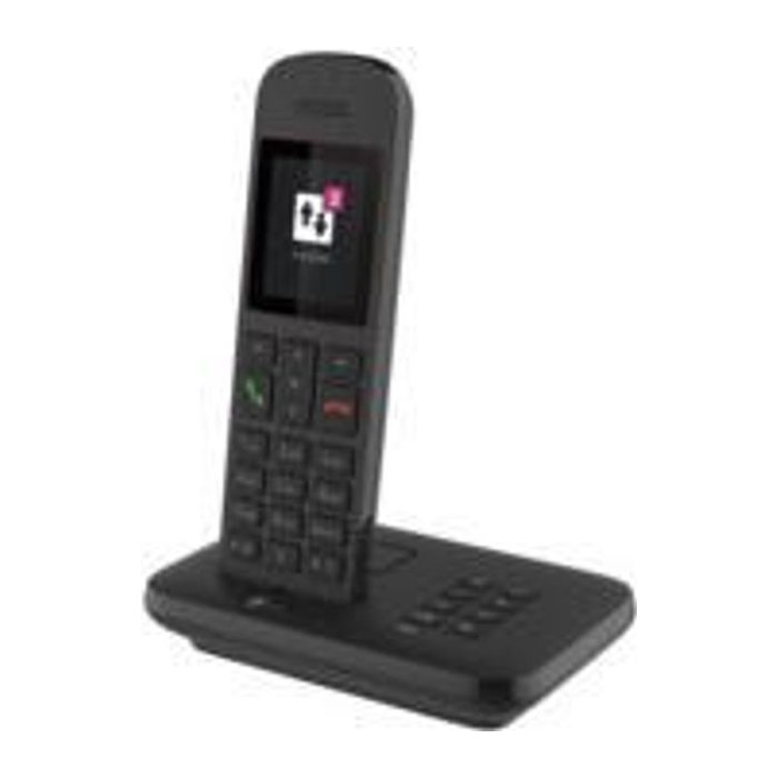 Telekom Sinus A12 Schnurloses Telefon mit Anrufbeantworter schwarz