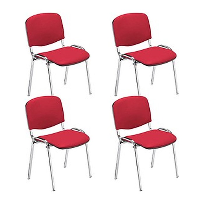 Nowy Styl Besucherstühle Iso rot Kunstleder, 4 St.