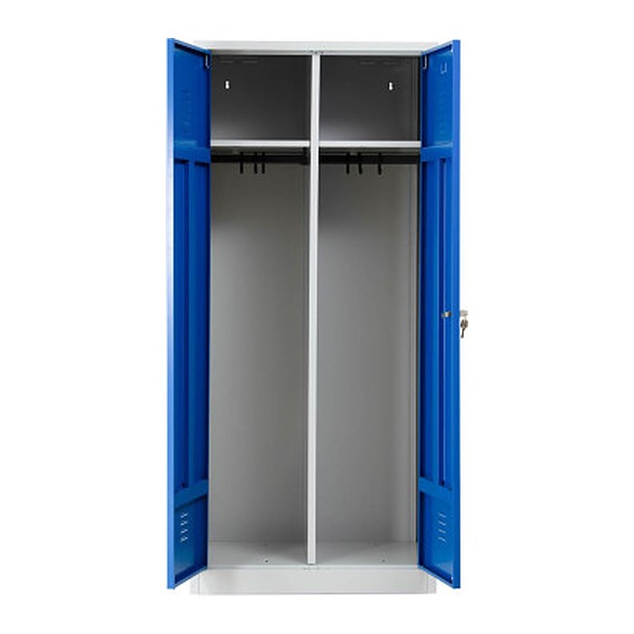 Gürkan Spind lichtgrau, enzianblau 103928, 1 Schließfach 80,0 x 50,0 x 180,0 cm