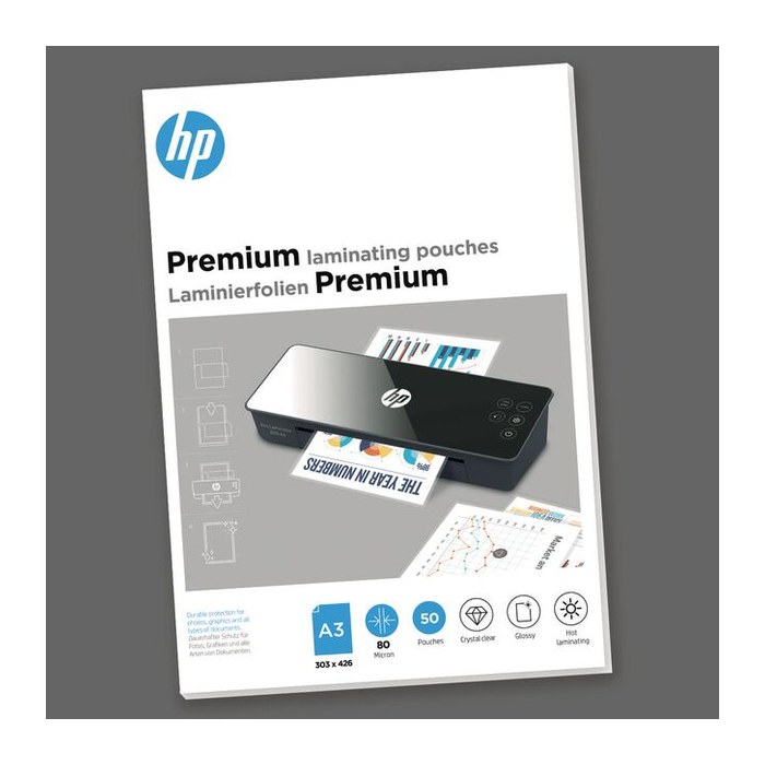 HP Laminierfolien Premium glänzend für A3 80 micron, 50 St.