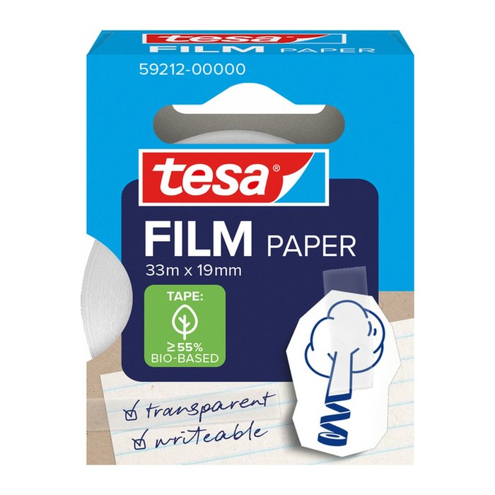tesa PAPER Klebefilm transparent 19,0 mm x 33,0 m 1 St.