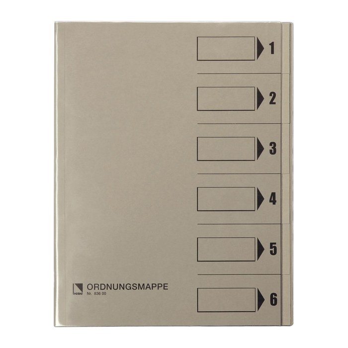 bene Ordnungsmappe 6 Fächer grau, 1 St.